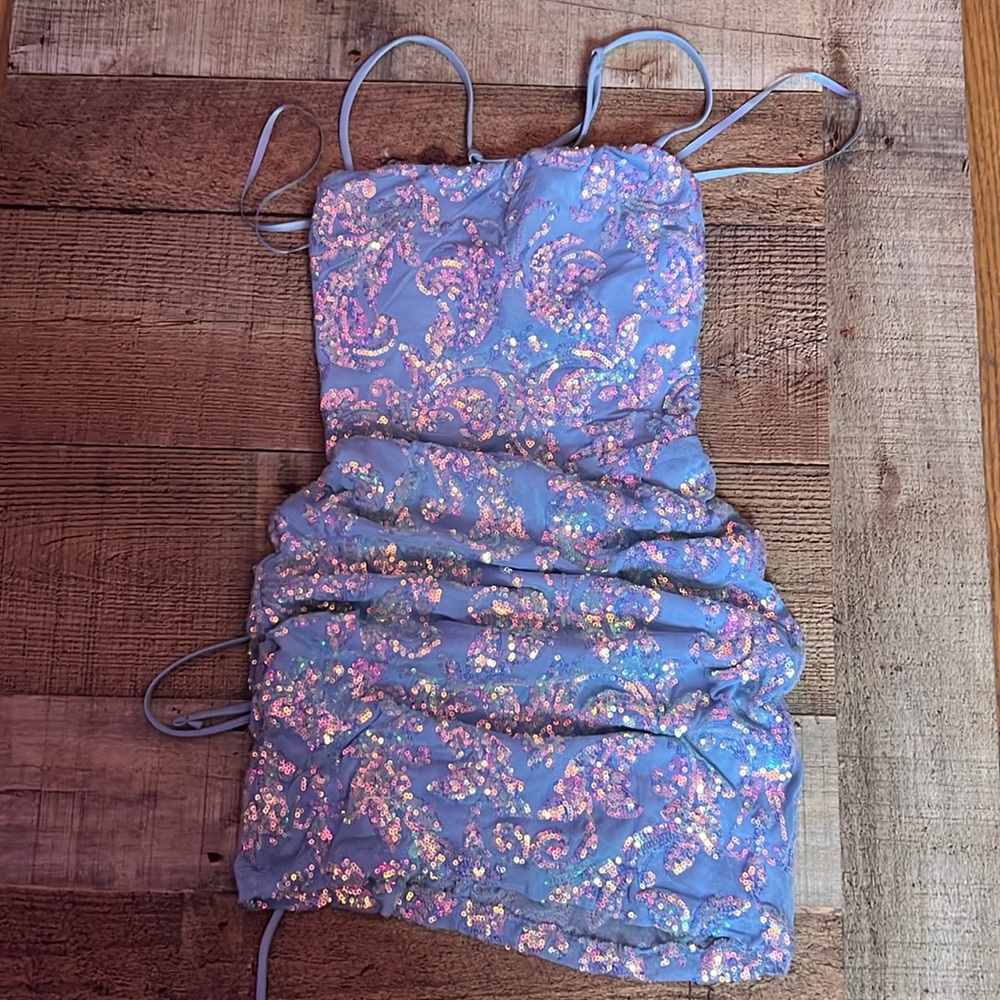 Light blue Sparkly Homecoming dress